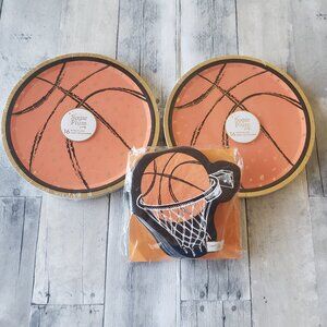 NWT - Sugar Plum Party Paper Basketball Plates (32) and Napkins (40)
